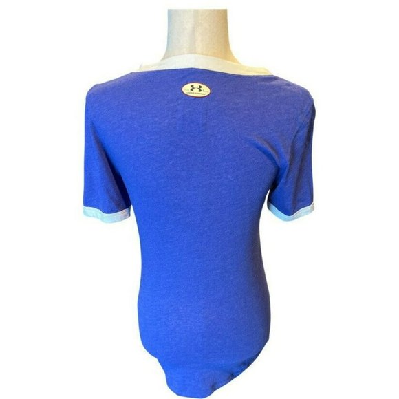 UNDER ARMOUR Blue Athletic Short Sleeve Shirt Top "Make History" Woman’s Medium - Picture 3 of 6